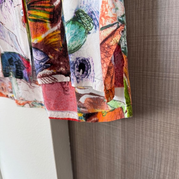 Jams World Aloha Style Camp Shirt Samurai Sushi Print Short Sleeve Size Small - Picture 7 of 12